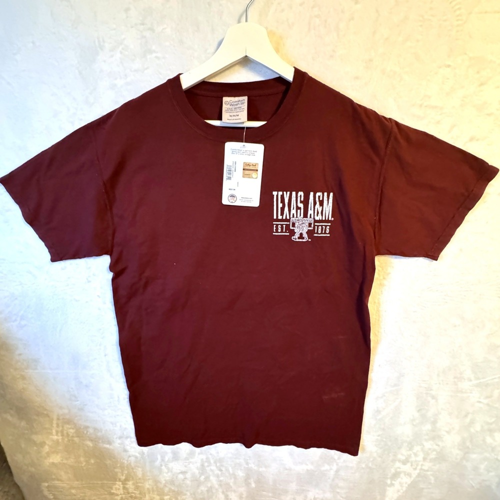 Comfort Wash Texas A&M Aggies Graphic T-Shirt Medium Maroon Men
